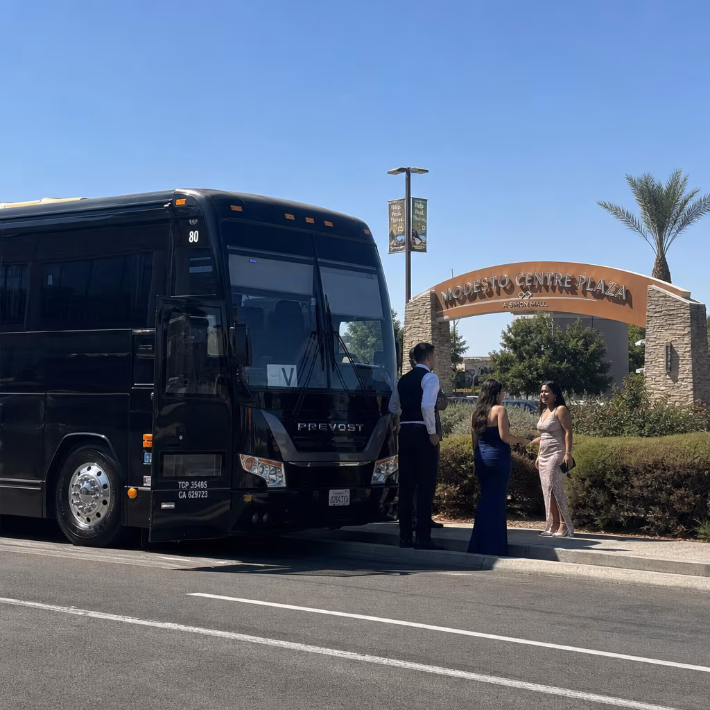 Party Bus to Modesto Centre Plaza