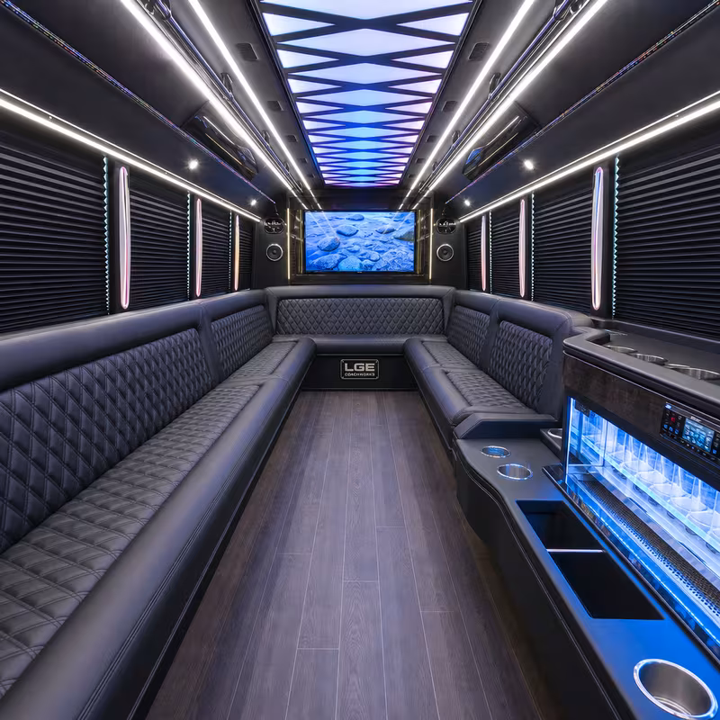 15 Passenger Party Bus Inside
