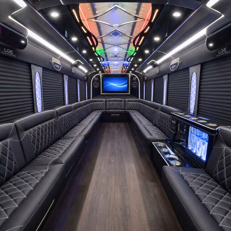 18 Passenger Party Bus Inside
