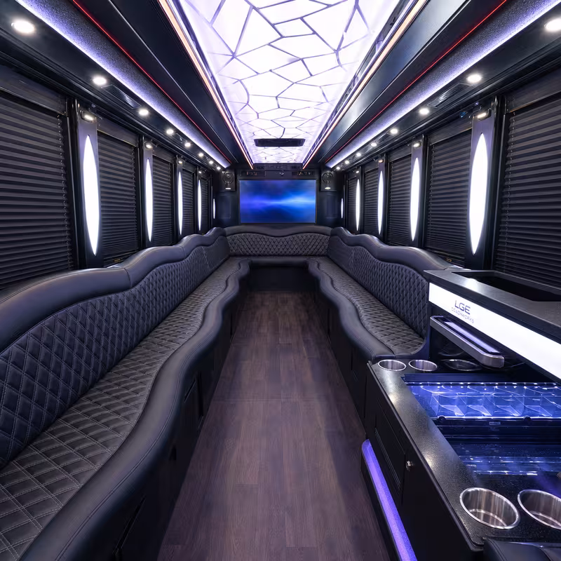 25 Passenger Party Bus Inside