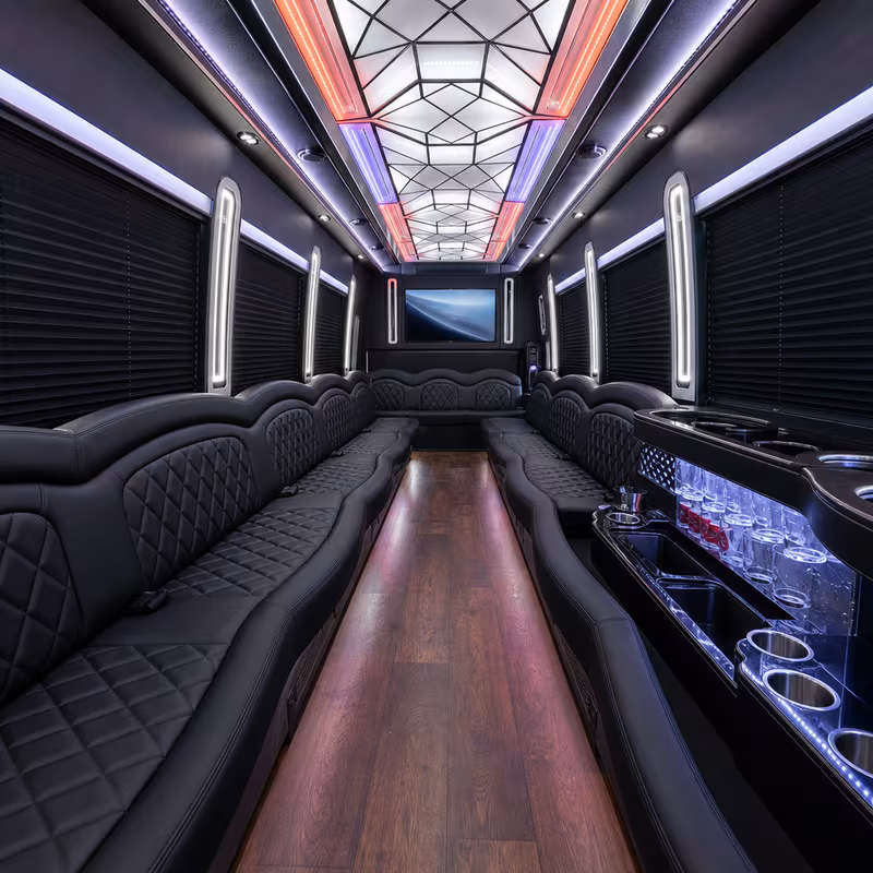 30 Passenger Party Bus Inside