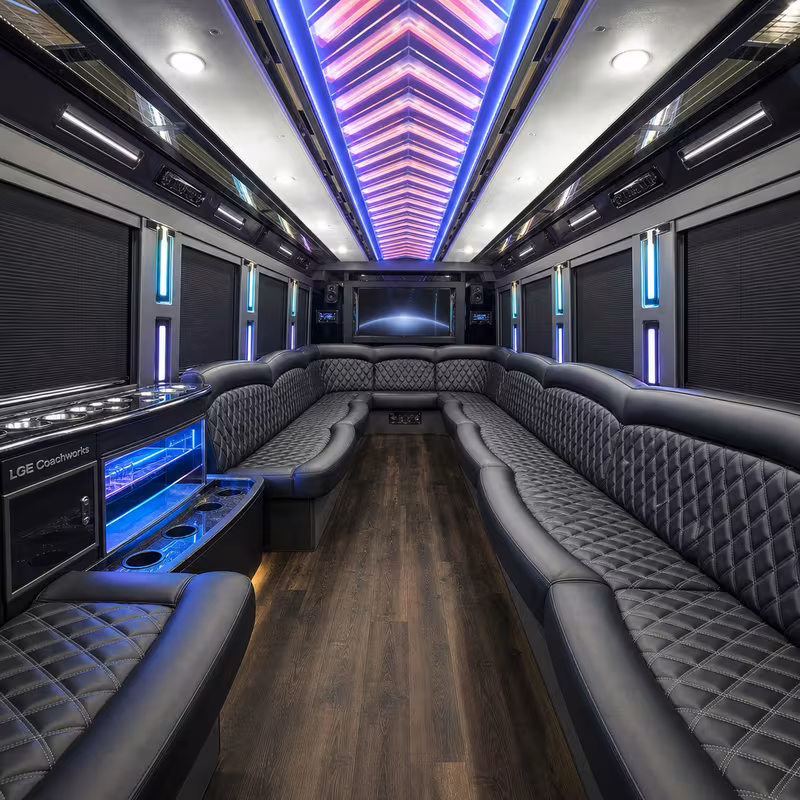 30 Passenger Party Bus Interior
