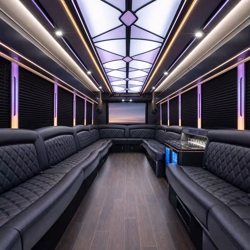 40 Passenger Party Bus Interior