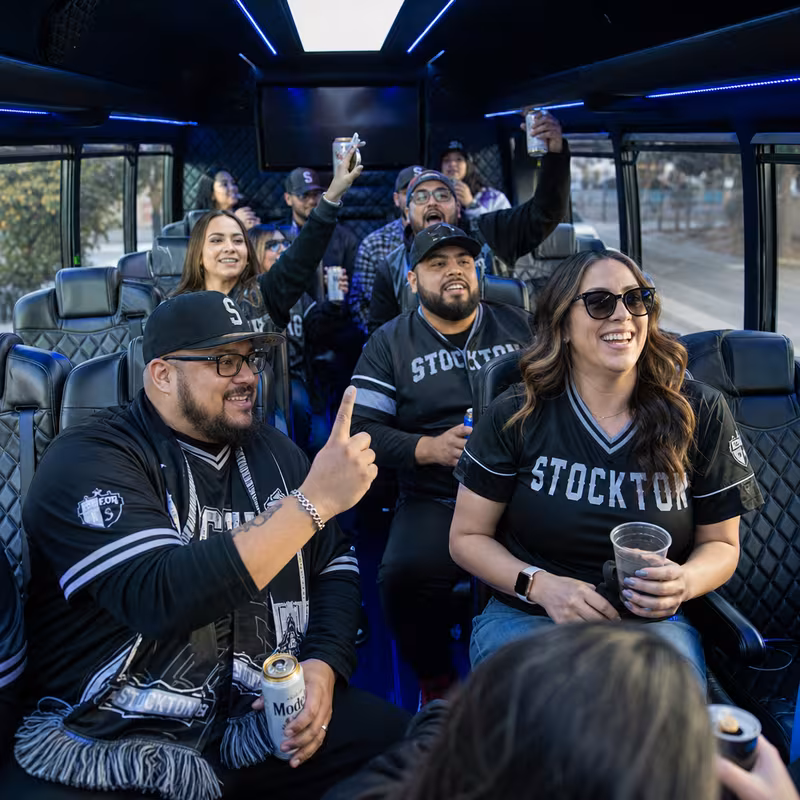 Stockton Sporting Event Transportation fleet vehicle