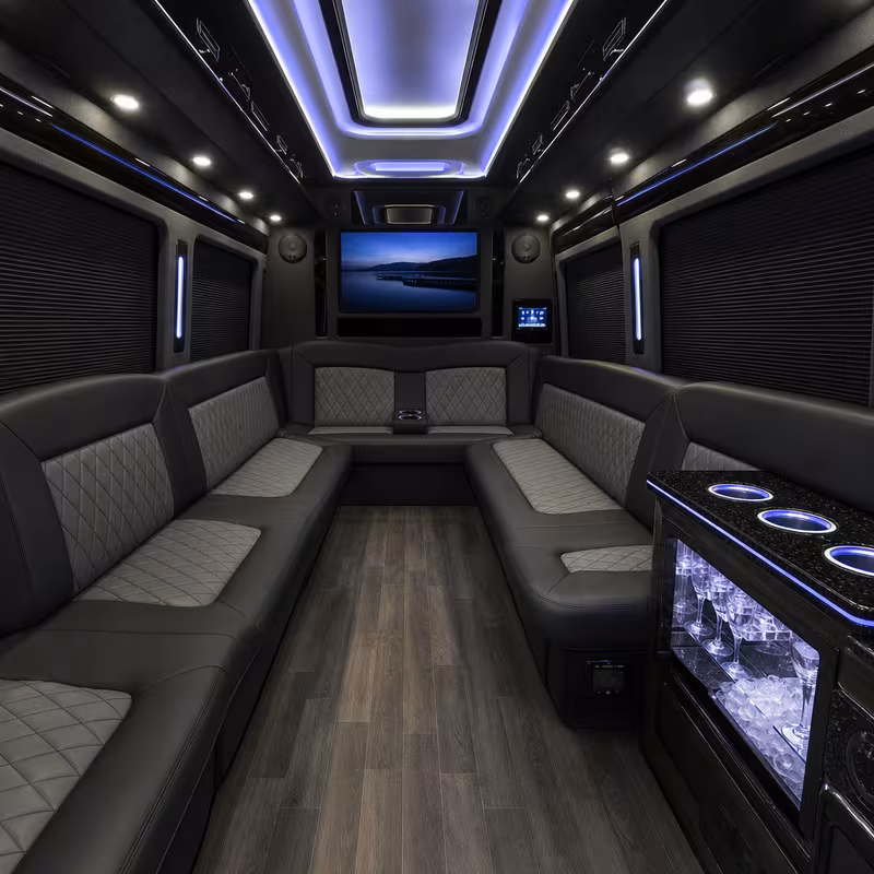 14 Passenger Sprinter Limo Interior