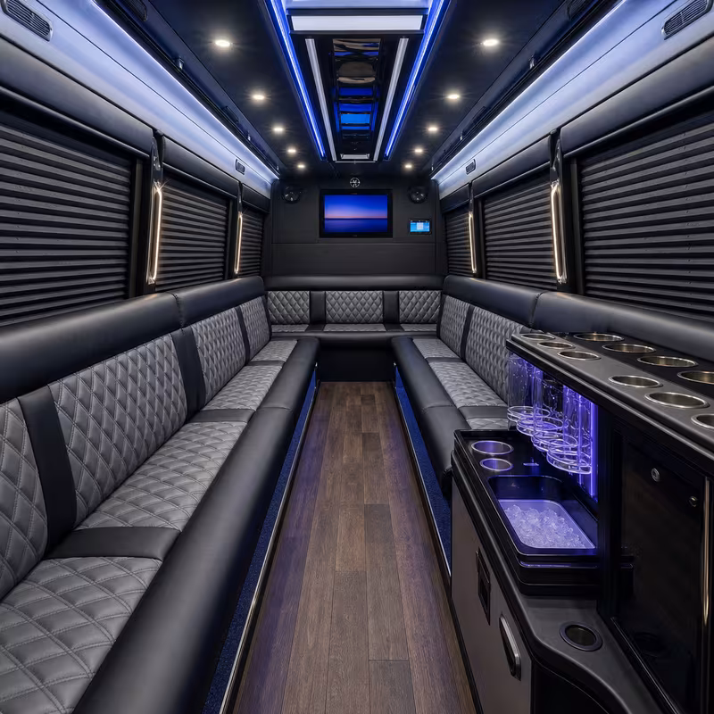 14 Passenger Sprinter Limo Inside