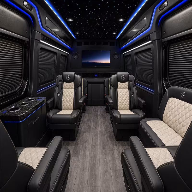 Sprinter Van Rental with Driver Interior