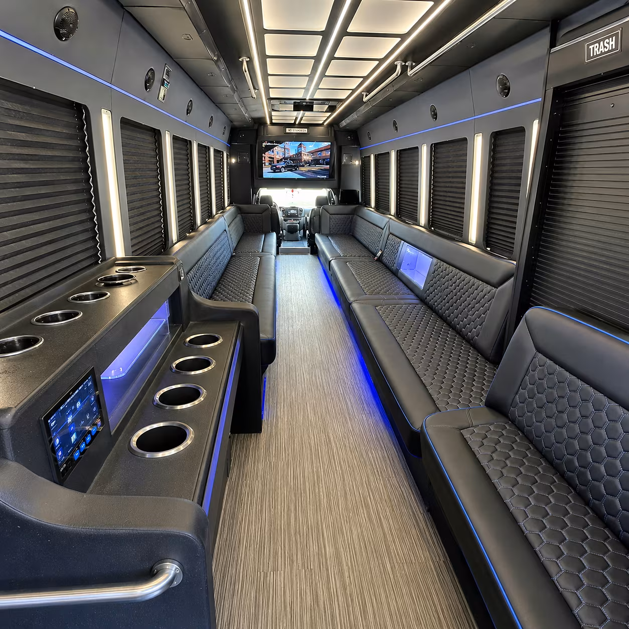 Stockton Bachelor & Bachelorette Transportation party bus interior