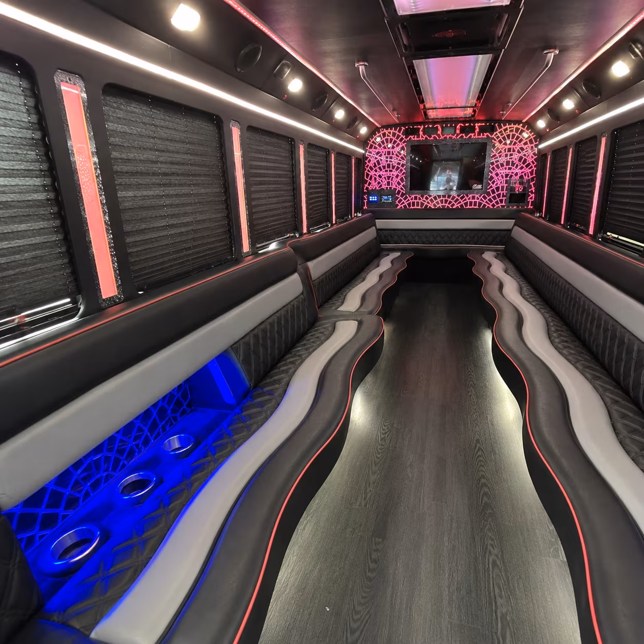 Stockton Birthday, Sweet 16, & Quinceañera Transportation party bus exterior
