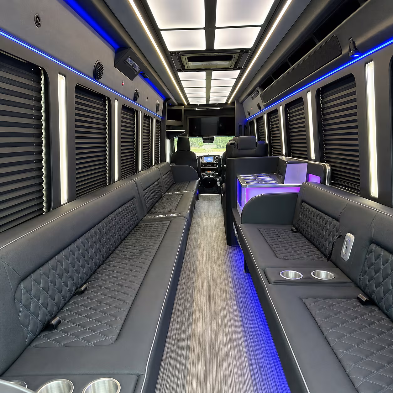 Stockton Concert & Music Festival Transportation party bus interior