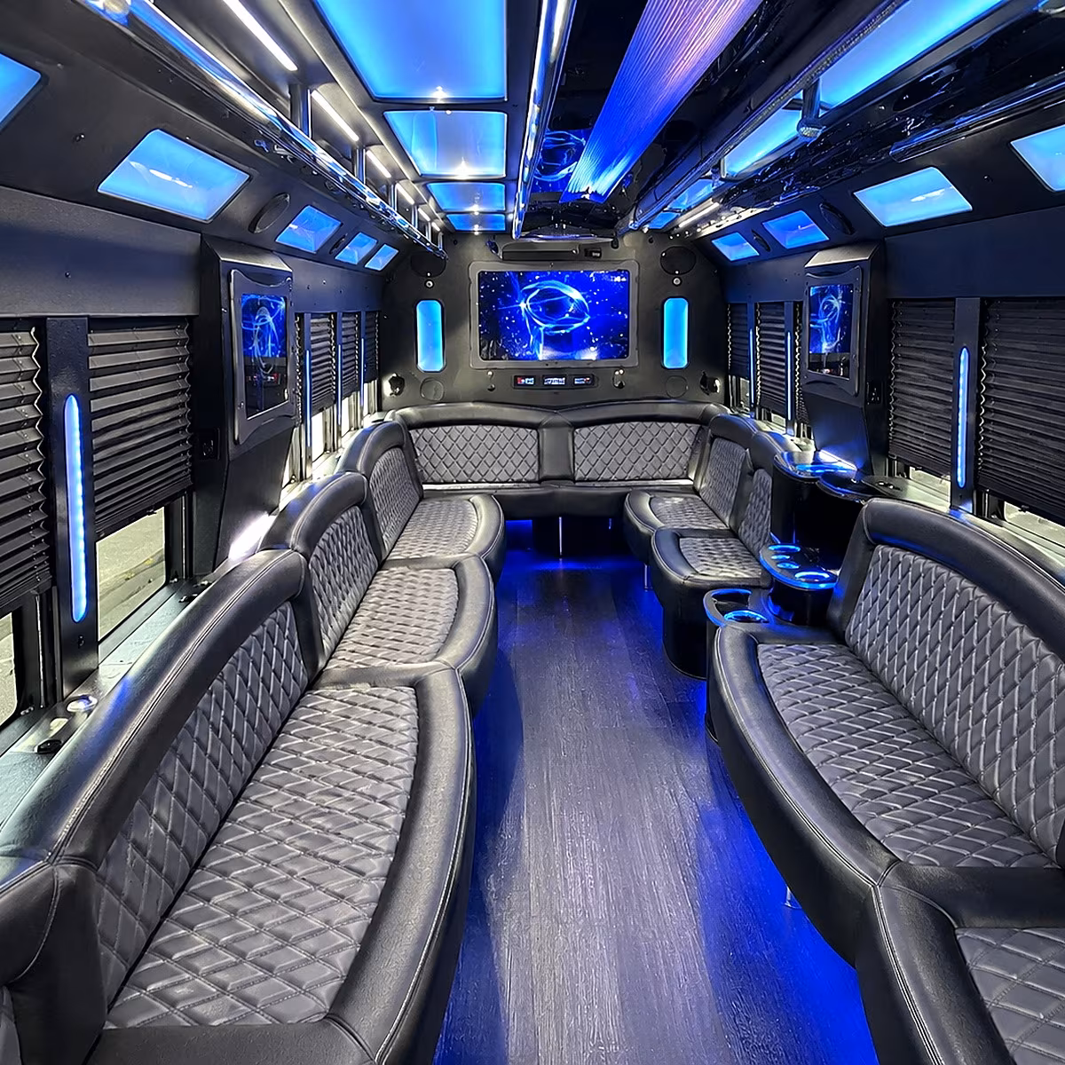 Stockton Concert & Music Festival Transportation party bus interior