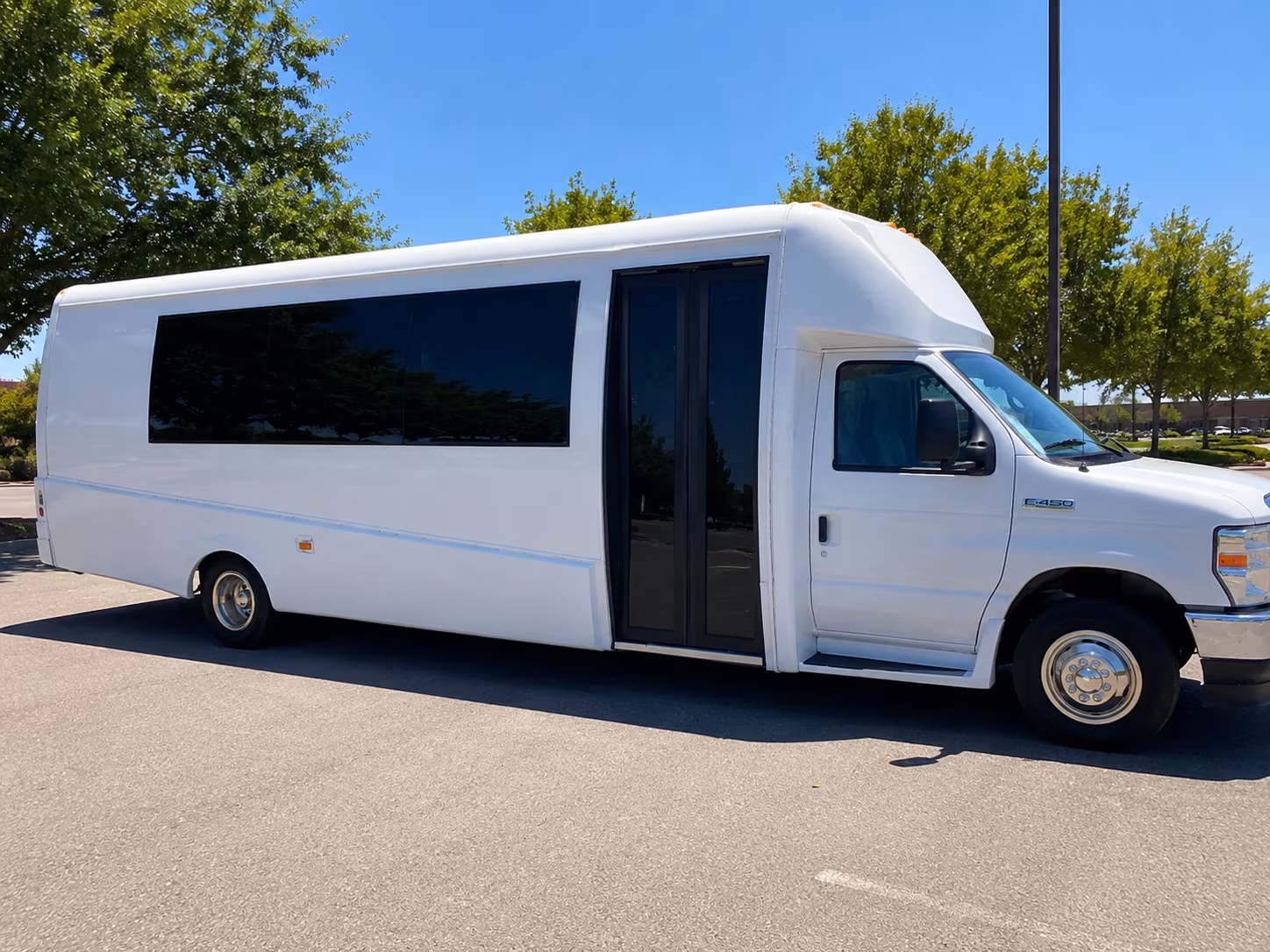 Stockton Private Event Transportation party bus exterior