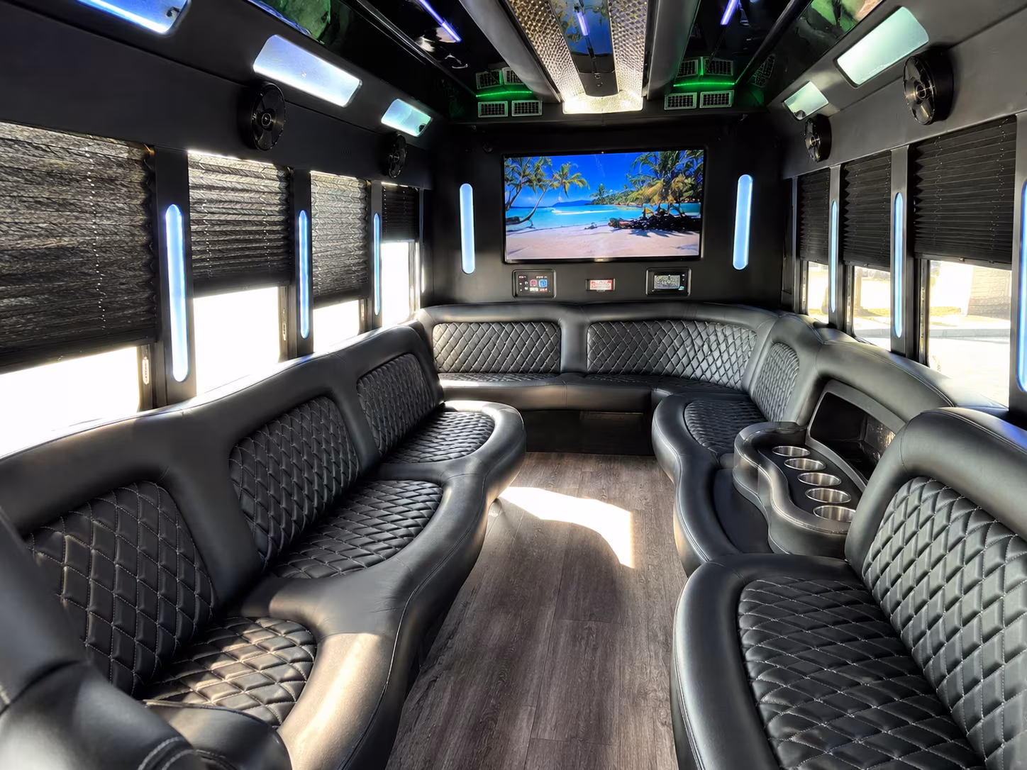 Stockton Private Event Transportation party bus exterior