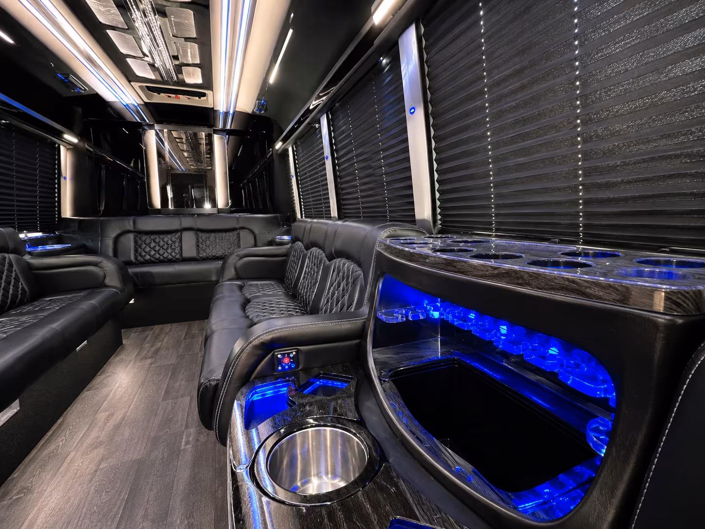 Stockton Prom & Homecoming Transportation party bus exterior