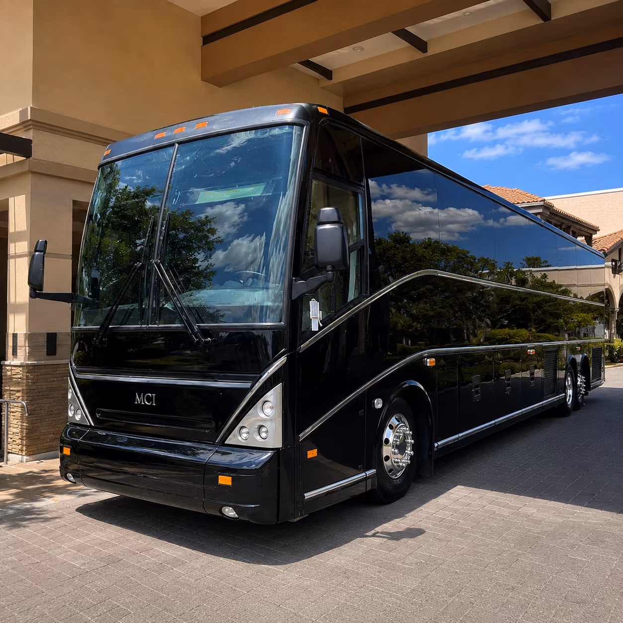 Stockton School Event Transportation party bus exterior