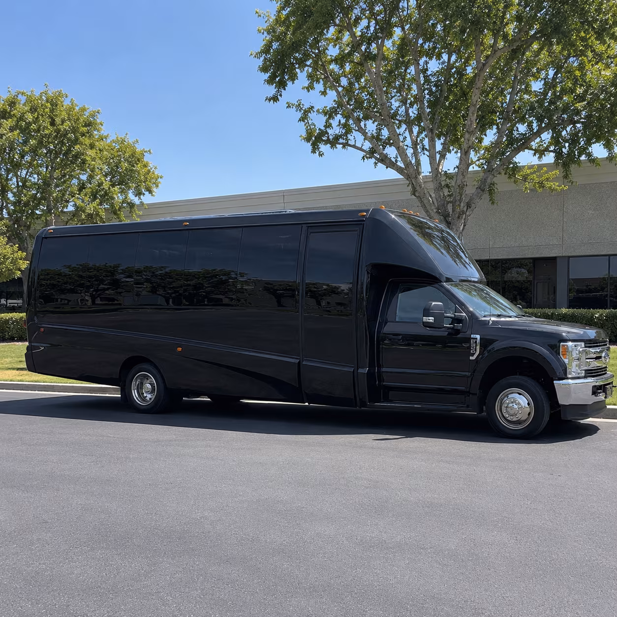 Stockton Sporting Event Transportation party bus exterior