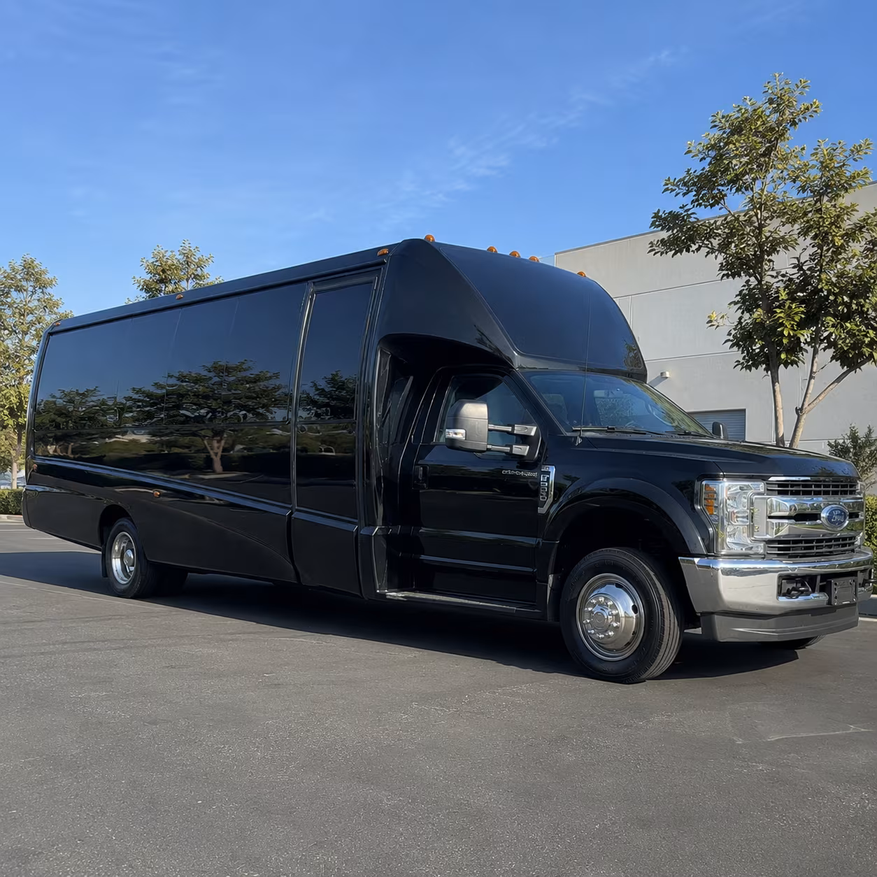 Stockton Sporting Event Transportation party bus exterior