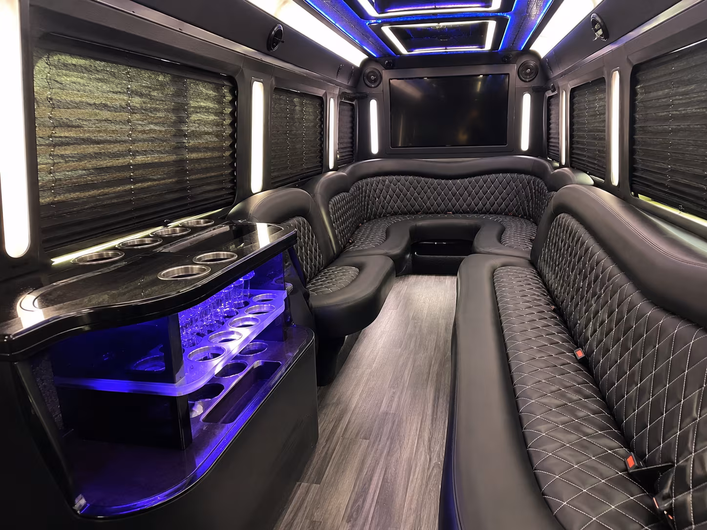 Stockton Wedding Transportation party bus exterior