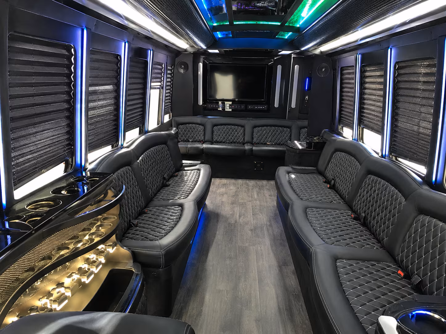 Stockton Wedding Transportation party bus exterior